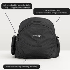 TushBaby four-carry-positions highlight versatile support for growing babies.