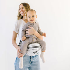 TushBaby Original hip-seat close-up showing secure, comfortable carry.