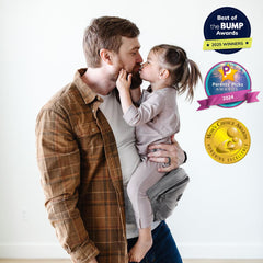 TushBaby Original offers built in lumbar support to ease caregiver strain