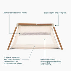 CoZee Go playpen with 360-degree mesh for visibility and airflow.