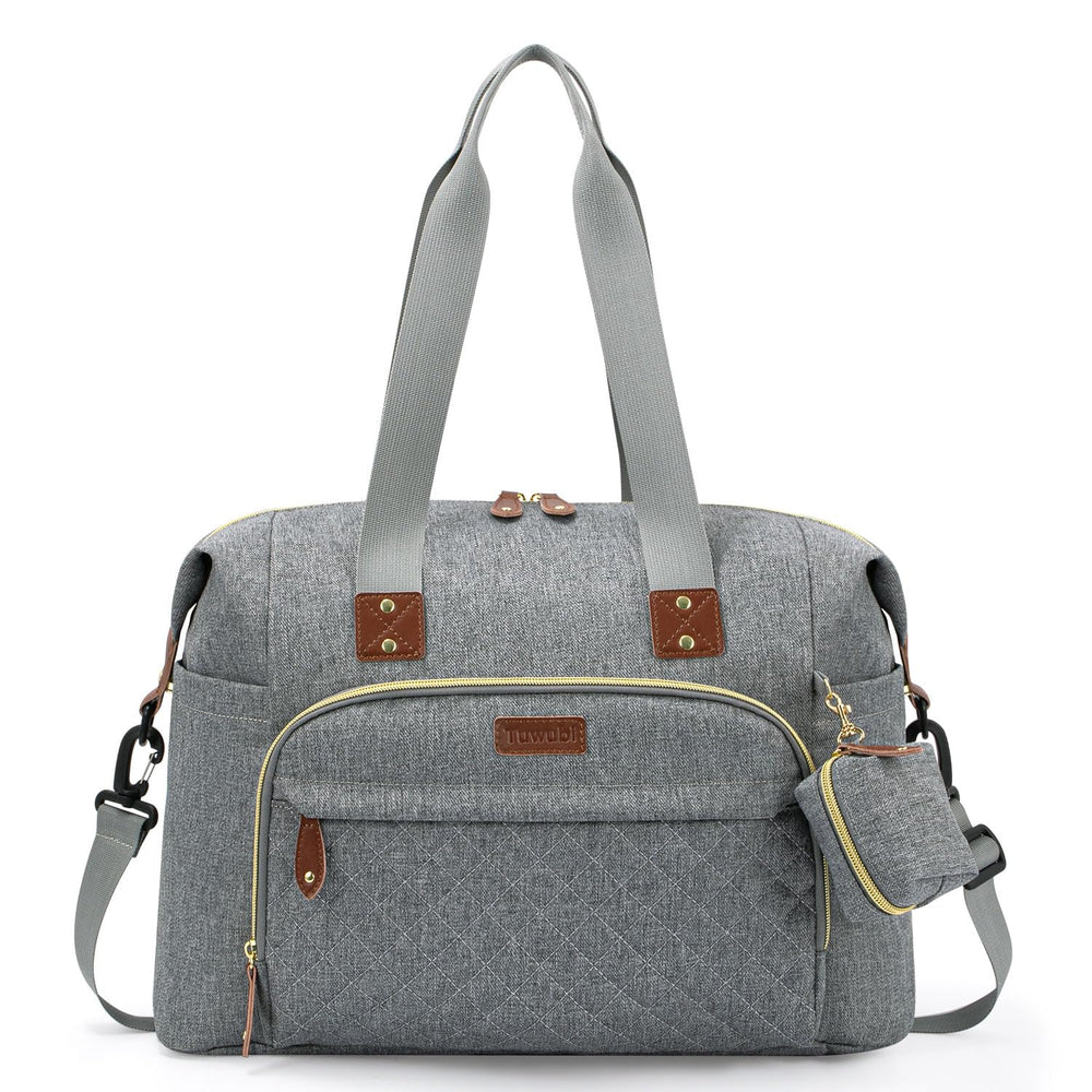 Tuwubi diaper bag tote main compartment keeps essentials organized for quick access.