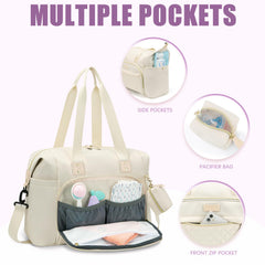 Tuwubi diaper bag tote pacifier case attached keeps items hygienic and within reach.