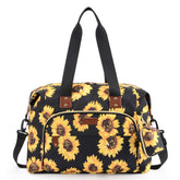 Tuwubi Diaper Bag Tote sunflower front view with roomy compartments.