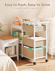 Twinkoo right-side wooden shelves with a large drawer for bulk items