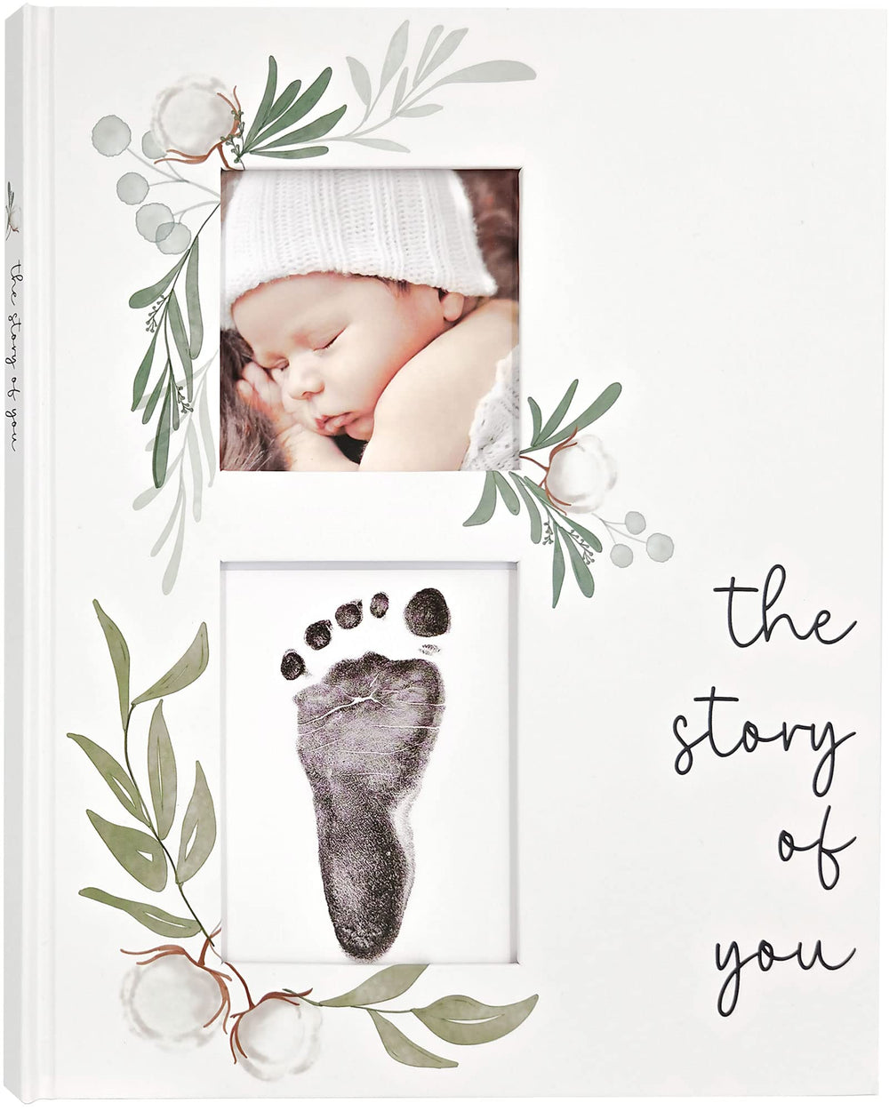 Two Little Dinos baby book cover featuring photo personalization for a cherished keepsake.