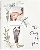 Two Little Dinos baby book cover featuring photo personalization for a cherished keepsake.
