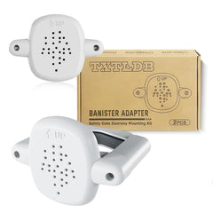 TXTLDB baby gate banister adapter in white for quick no-drill stair mounting