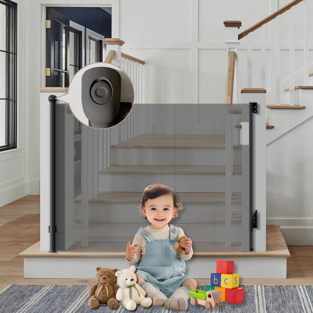 TXTLDB dog gate wide 55-inch opening shows safe passage for kids and pets