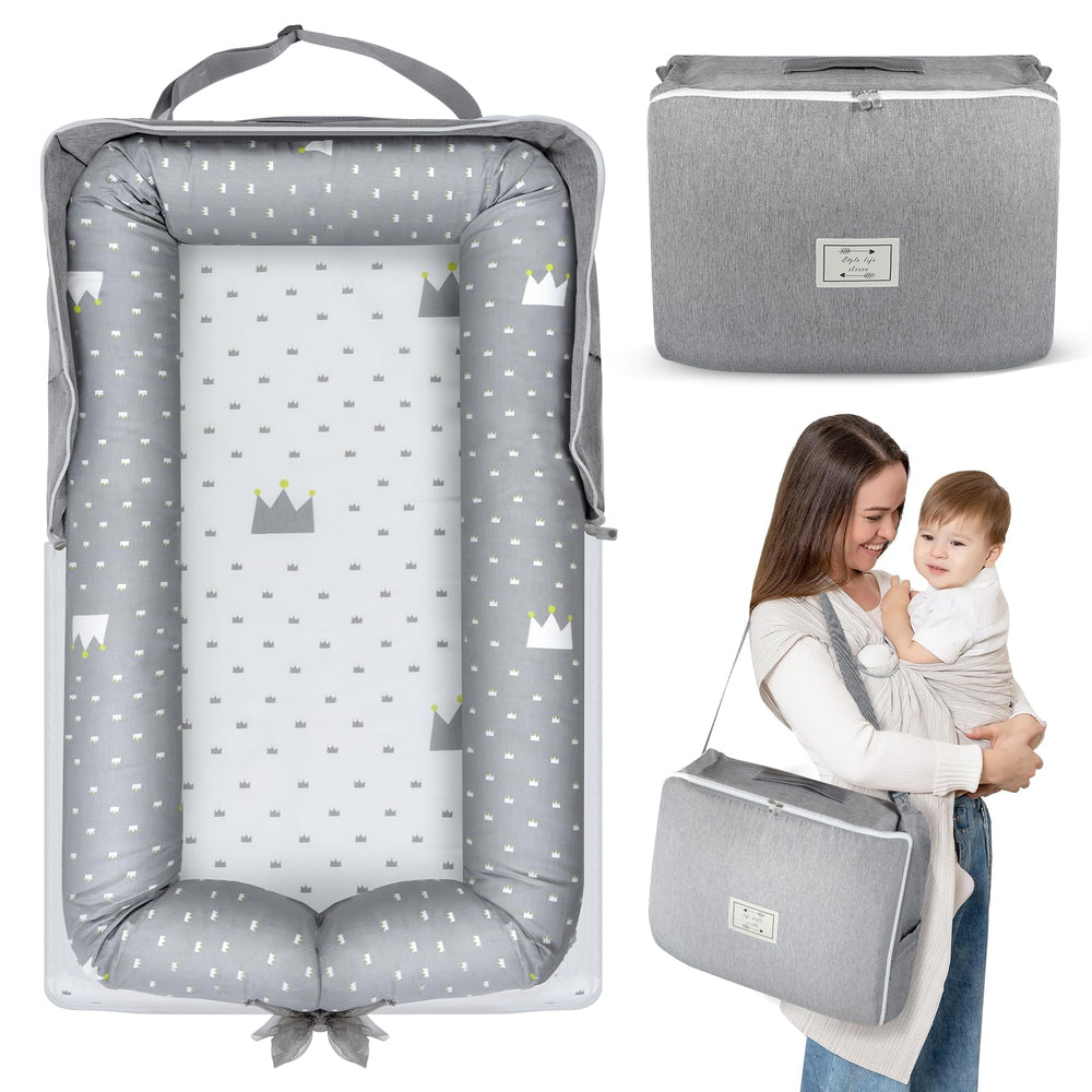 Tywop baby lounger folding-pocket view highlights compact travel-ready design for on-the-go families.
