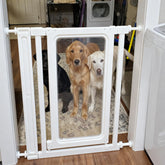 UAISAFER dog gate stopper in doorway for safe pet containment and easy entry.