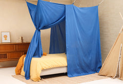 UB-STORE blue bed canopy ceiling hooks included for secure mounting.
