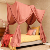 UB-STORE pink bed canopy with rectangular frame adds dreamy decor and insect protection