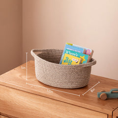 UBBCare cotton rope storage basket with handle for shelves or tables