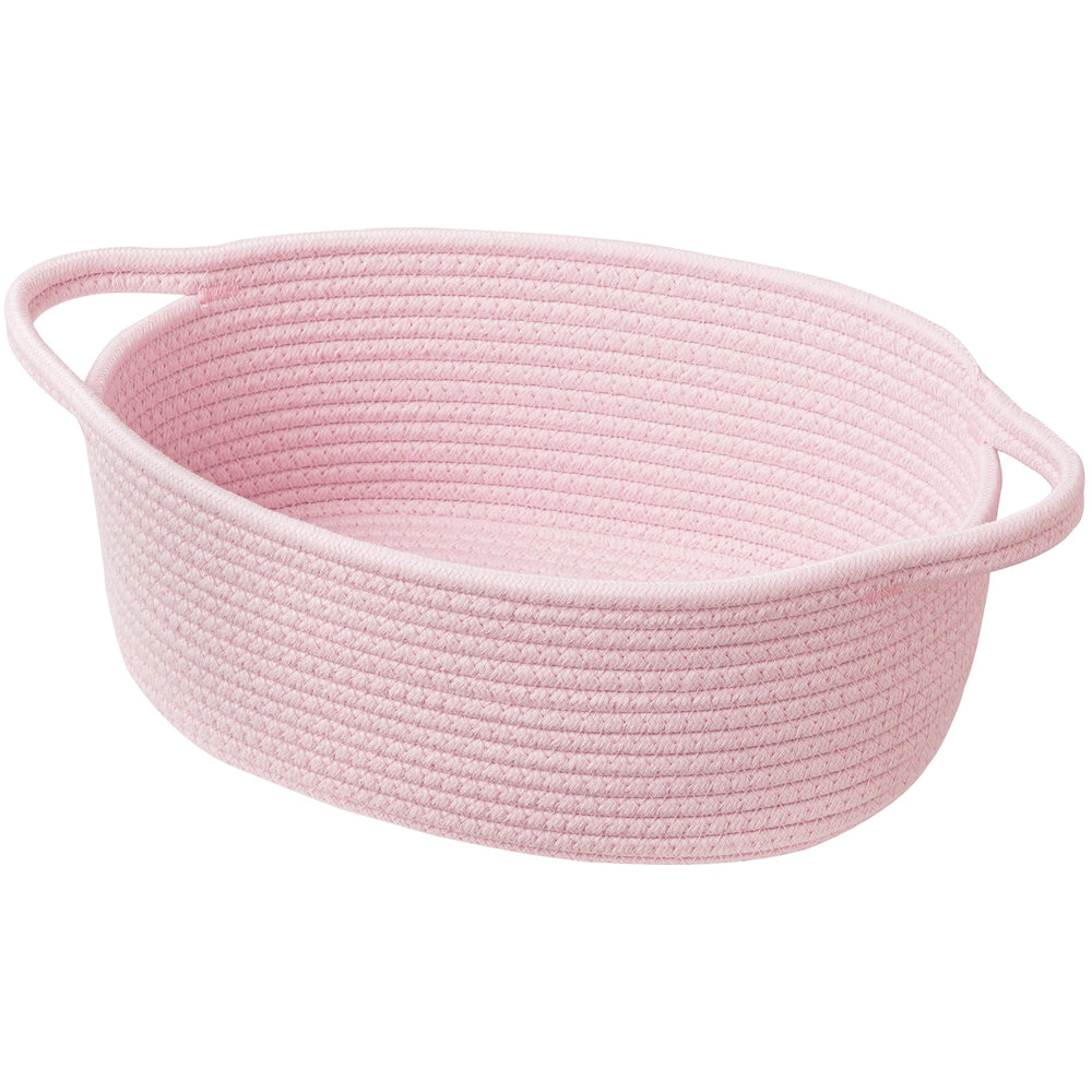 UBBCARE pink cotton rope storage basket in nursery for organization