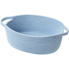 UBBCARE small blue woven basket showcasing cotton rope texture for storage.