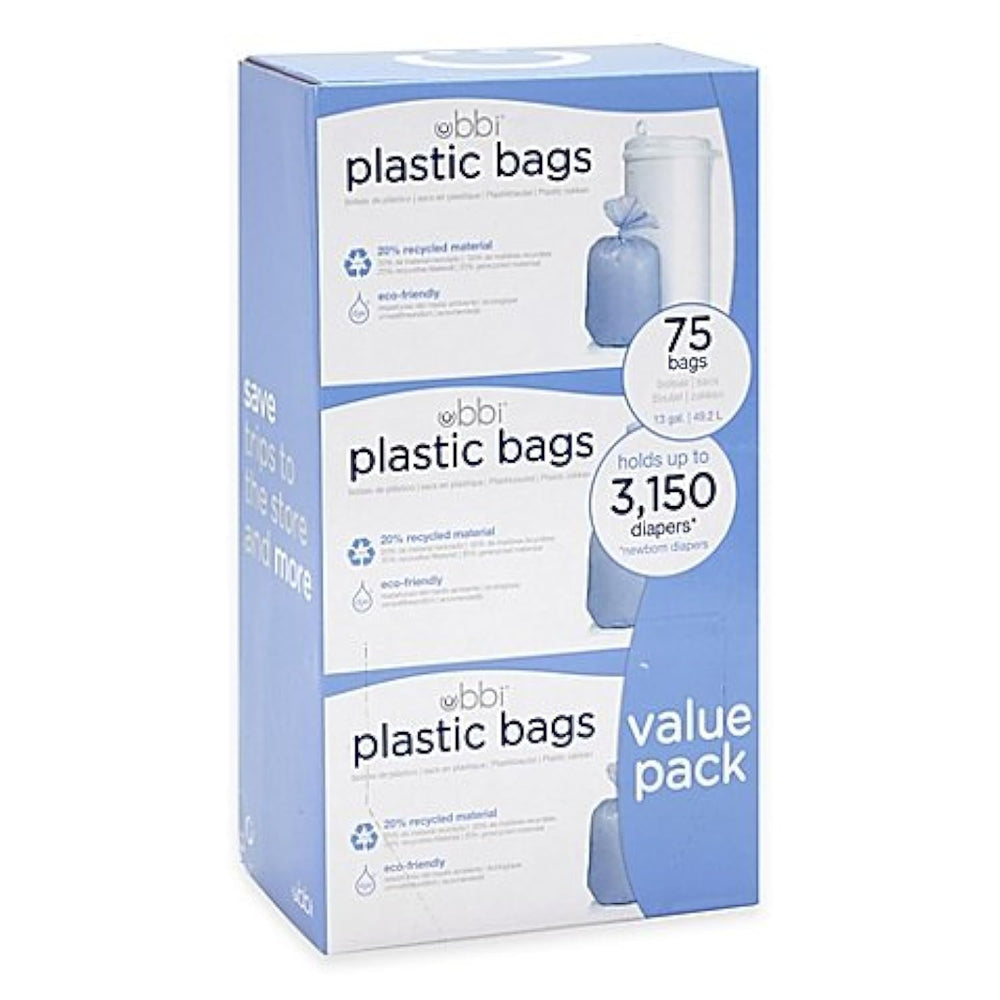 Ubbi diaper pail bags in a compact 3-pack for easy disposal