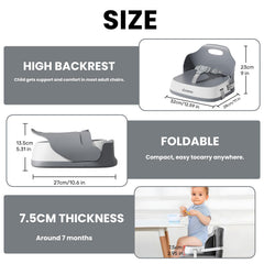 UBRAVOO booster seat with non-slip base on a dining chair