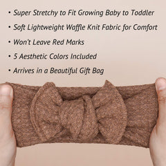 UeeSum baby headwrap blush knit, versatile color to match outfits.