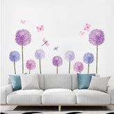 The ufengke purple dandelions wall sticker brings whimsy to kids' rooms.