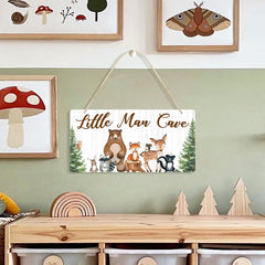Uflashmi wood sign close-up shows natural grain for durable nursery decor
