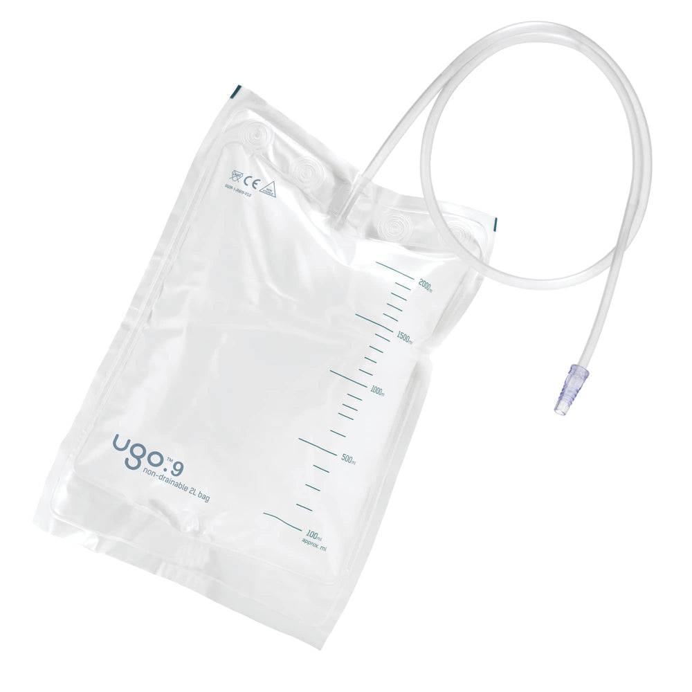 Ugo 2L Night Bags pack of 10 for secure, kink-free nighttime drainage.