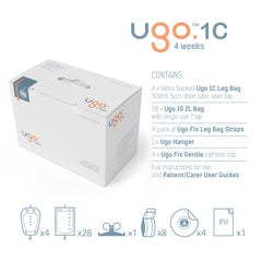 Ugo leg bags collection (1C–4C) with 500ml capacity for discreet use.