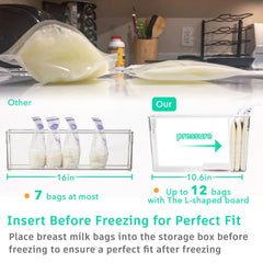 Removable dividers maximize freezer space for more bags