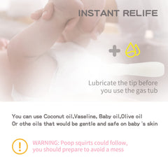 uhfi gas reliever features parent-proof stopper for safe insertion