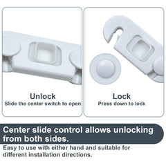 Uhimooi cabinet lock attached with adhesive for drill‑free setup.