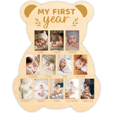 UIBOVA Bear My First Year Photo Board displaying 12–13 milestones for treasured memories.