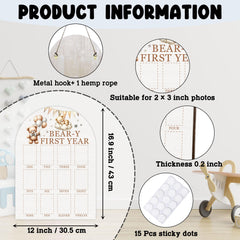 UIBOVA My First Year Photo Board closeup wood texture highlights premium material and durability.