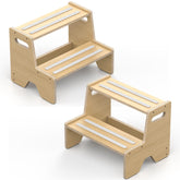 Uiirvdy step stool 2-pack front view highlights sturdy build for growing toddlers and safe everyday use.