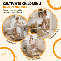 Uiirvdy wooden step stool anti-slip surface close-up for secure footing and confidence.