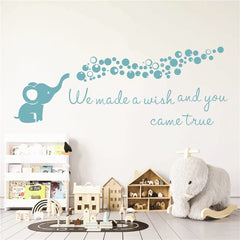 UILMNIY nursery wall decal with We Made a Wish quote in kids room