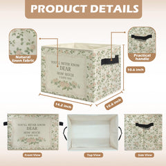 uinwk Floral Girl Storage Bin folded flat for compact storage