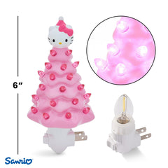 Ukonic Sanrio Hello Kitty pink LED bulbs illuminate the ceramic tree softly