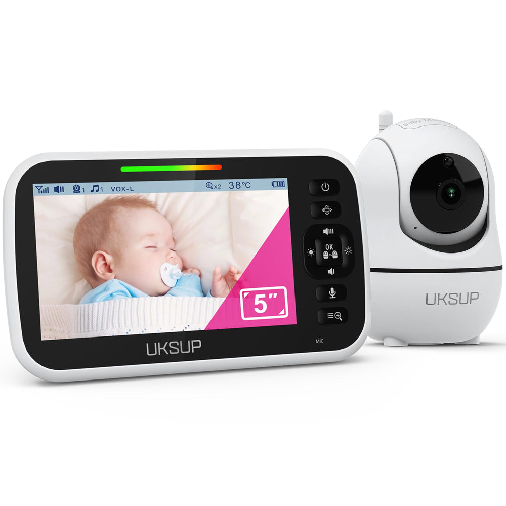 UKSUP baby monitor front view for clear, room-wide visibility of your baby.