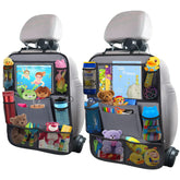 ULEEKA car backseat organizer 2-pack in gray keeps kids' essentials neatly organized.