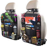 ULEEKA car backseat organizer with table holder keeps tablets and drinks within easy reach.