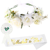 Ulfanit flower crown mom to be adds a princess touch to the baby shower.