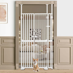 Ulifemate 71-inch cat gate in use, extra tall safety for curious cats.