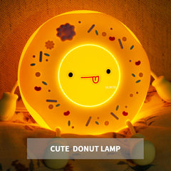 ULIKTO Cute Donut Lamp tap-control in action for easy brightness adjust.
