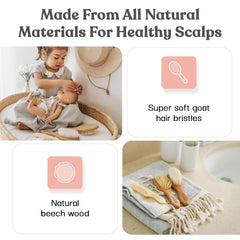 Ullabelle wooden detangler brush for easy, tangle-free styling.