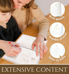 UM Novelties Baby's First Year Book gold stamping adds premium detail to the title