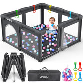 UMIKU baby playpen foldable with open doors for safe, easy access.