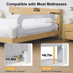 UNAPHO bed rail sturdy-steel-frame supports stability