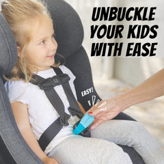 UnbuckleMe pink buckle release tool front view for easier car-seat unbuckling.