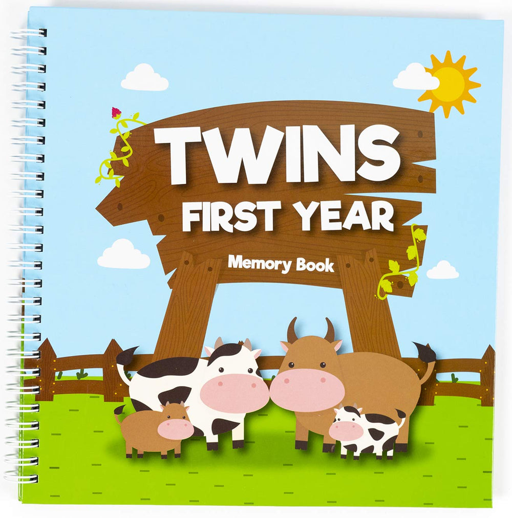 Unconditional ROSIE twins memory book cover — durable keepsake for newborn memories
