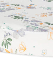 Under The Nile bassinet sheet, Daisy pattern, soft organic cotton for baby comfort.