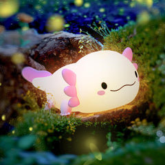 UNEEDE Axolotl night light delivers a calming bedtime glow for kids' rooms.